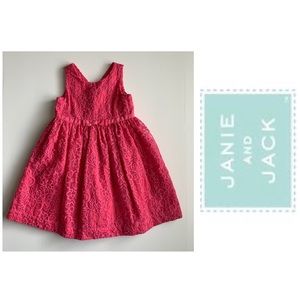 Janie and Jack Girl Pink Lined Party Dress Size 2